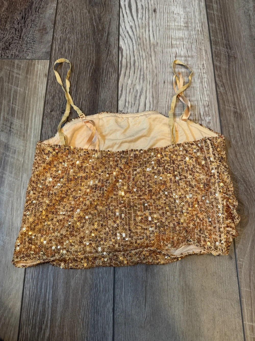 Free People Gold Smocked Cami with Yellow Straps